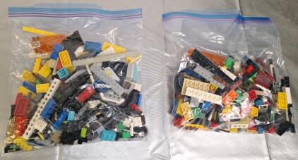 (2) 1-Pound Bags Of Assorted Lego Bricks, Blocks & Parts