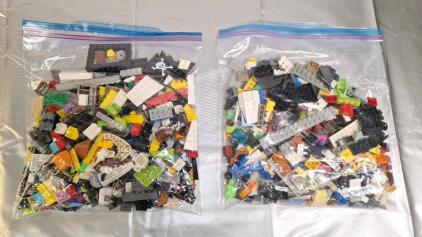 (2) 1-Pound Bags Of Assorted Lego Bricks, Blocks & Parts