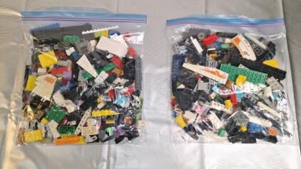 (2) 1-Pound Bags Of Assorted Lego Bricks, Blocks & Parts