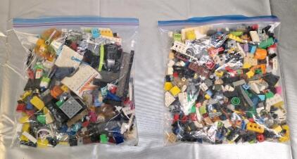 (2) 1-Pound Bags Of Assorted Lego Bricks, Blocks & Parts