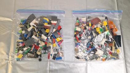 (2) 1-Pound Bags Of Assorted Lego Bricks, Blocks & Parts