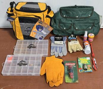 Okeechobee Fats Fishing Tackle Bag & Other Assorted Fishing Supplies