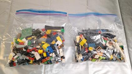 (2) 1-Pound Bags Of Assorted Lego Bricks, Blocks & Parts