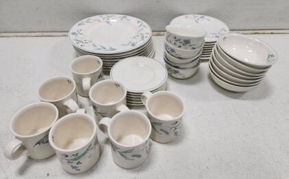 (7) Pfaltzgraff April Stoneware Mugs (7) Pfaltzgraff April Stoneware Cereal Bowls (8) Pfaltzgraff April Stoneware Dinner Plates And More Pfaltzgraff April Stoneware Dishware
