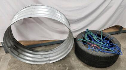 (1) Galvanized Steel Fire Pit Ring (1) Homemade Tire Swing