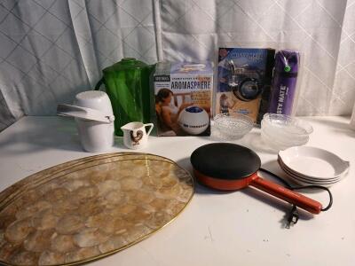 (1) Cook's Essentails Crepe Maker (1) AromaSphere Air Diffuser (12) Assorted Glass/Ceramic Bowls & More