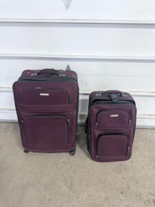 Stanton 2-Piece Purple Luggage Set, Telescopic Handles, Spinner Wheels