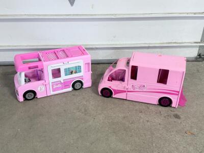 Barbie Dream Camper Van Playset, Pink and Light Blue, Folding Sides, Kitchen