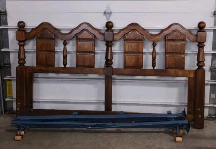 Spanish Mediterranean Style Queen Size Headboard w/ Metal Frame