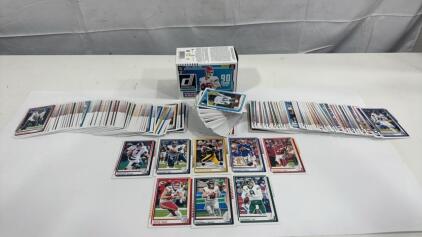 Assortment Of 2025 Donruss Football Cards Includes Names Like Elway ,Warner ,Bradshaw ,Bledsoe, Mahomes & More