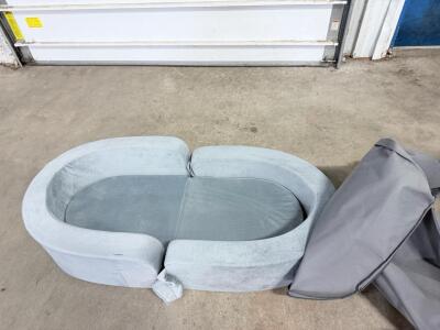 Light Gray Convertible Pet Bed with Removable Cover