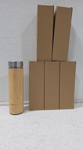 (5) Bamboo Insulated Water Bottle, 16.9 oz, with Tea Infuser