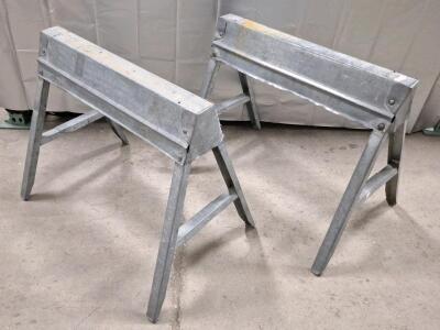 (2) Metal Sawhorses W/Folding Legs