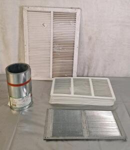 (1) 10" x 50' Roll Of Galvanized Flashing, (1) 16" x 22" White Vent Cover & (17) 16" x 8" Soffit Vents