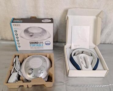 (1) HoMedics Sound Spa Portable Sound Machine & (1) Cordless Intelligent Neck Massager