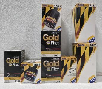 NAPA Gold Oil & Fuel Filters, Models 3136, 1085, 3124, 1061, 3123