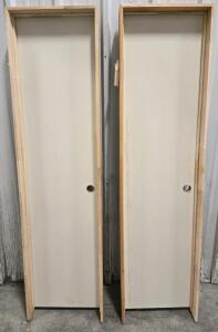(2) Primed Hollow Core Wood Doors - 19&frac34;" x 79⅞"