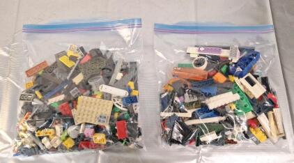 (2) 1-Pound Bags Of Assorted Lego Bricks, Blocks & Parts