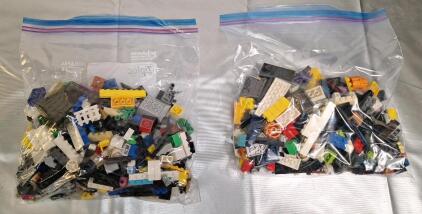 (2) 1-Pound Bags Of Assorted Lego Bricks, Blocks & Parts