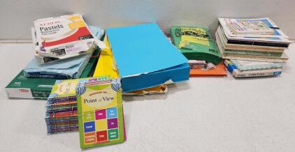 (10) Assorted colored Copy Paper (2) Assorted Copier Labels (5) Scholastic Point Of View Books Set Of Eight And Assorted Books
