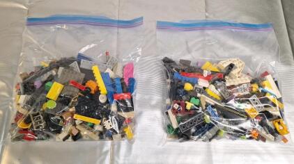 (2) 1-Pound Bags Of Assorted Lego Bricks, Blocks & Parts