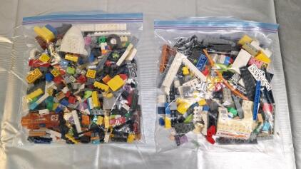 (2) 1-Pound Bags Of Assorted Lego Bricks, Blocks & Parts