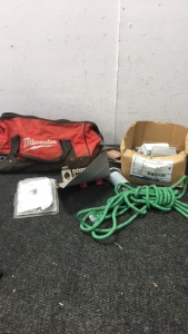 (1) Milwaukee Tool Bag (1) Length Of Rope and More