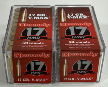 (2) Boxes Of 50 Rounds- Hornady 17FMR .17GR V-Max Ammo