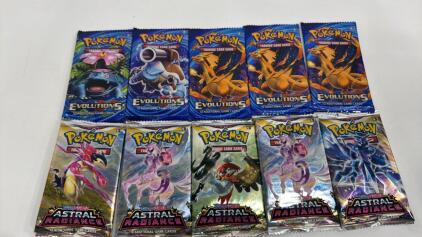10 Pok&eacute;mon Evolutions And Astral Radiance Booster Packs (Replicas)