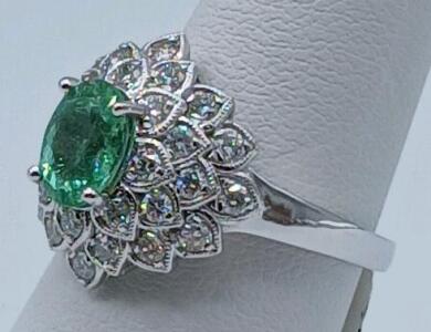 Platinum Paraiba Tourmaline & Diamond Ring, 1.30 ct Center, GIA Certified