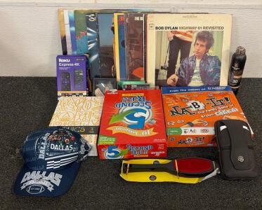 (13) Records Including Buck Owens, Shawn Cassidy, Rick Nelson, And More!!! (1) Civil War Minie Ball, (1) Roku Express 4K Remote, And More!!