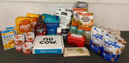 Liquid IV Electrolyte Drink Mix, Case Of Bubbly Sparkling Water, Protein Bars And Cookies, Popcorn, Coconut Chips, Sweet Potato Chips, Corn Muffin Mix And More
