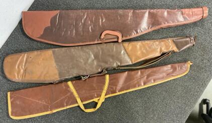 (3) Various Leather Rifle Cases
