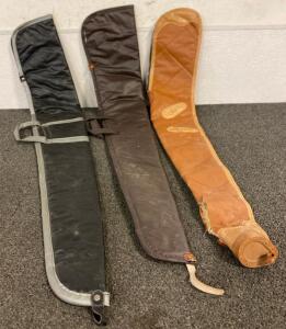 (3) Various Leather Rifle Cases
