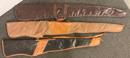 (3) Various Leather Rifle Cases