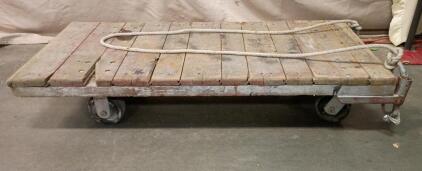 Vintage Industrial Factory Cart or Railroad Cart, With Rope To Pull The Cart With