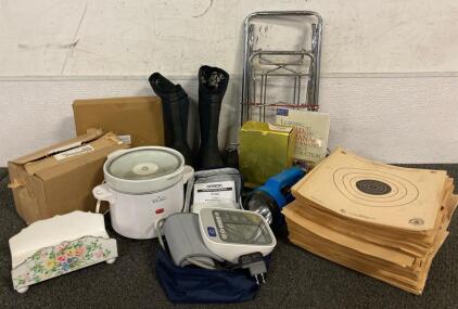Small Rival Crockpot (Works), New In Box Chicken Shredder, Blood Pressure Moniter, Bogs Women&rsquo;s Size 6 Rain Boots, Slow Fire Pistol Targets And More