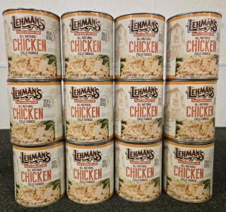(12) 1 LB Cans of Lehmans Fully Cooked Chicken
