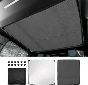 (3) Bomely Sun Shade Compatible with 2023-2025 Tesla Cybertruck Sunshade Glass Roof Skylight Curtain Sunroof Foldable Mesh Encryption Upgrade Two-Layer UV Protection for 2024 Cybertruck Accessories