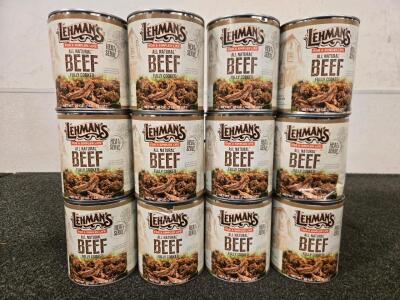 (12) 1 LB Cans of Lehmans Fully Cooked Beef