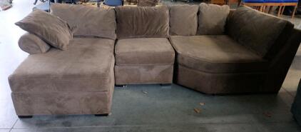Macy's Radley Fabric Sectional Sofa in a Brown or Chocolate Color. 30" 94"L 51"D
