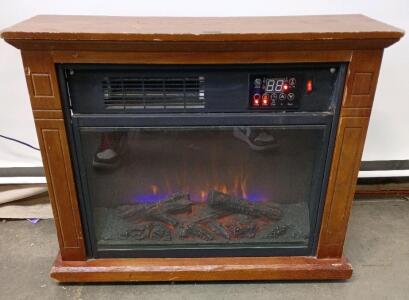 Comfort Glow Mobile Quartz Electric Fireplace, 23"x29"x11"