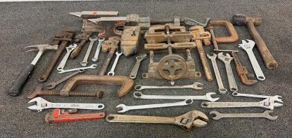 (3) Miniature Cast Iron Anvils, (1) Cast Iron Adjustable Motor Base Made By LoveJoy, (1) Machinist Bench Vise, And So Much More!!