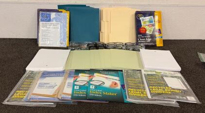 OFFICE SUPPLIES!! Including File Folders, Reading Glasses, White Blank Pieces Of Paper, And So Much More!!
