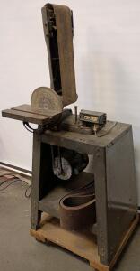 Vintage Combination Belt and Disc Sander, Mounted on a Custom Stand On Wheels Comes With (13) Extra Belt Sand Sheets