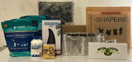 Boho Throw Blanket (50&rdquo;x70&rdquo;), Book & Tablet Stand, (2) Pcs Shapewear (L-XL), (2) Pcs Liquid IV Electrolyte Drink Mix & More