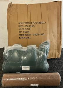 44Lb Weight Base For Patio Umbrella, Waterproof Rocking Chair Cushion (43&rdquo;x20&rdquo;) & Doormat