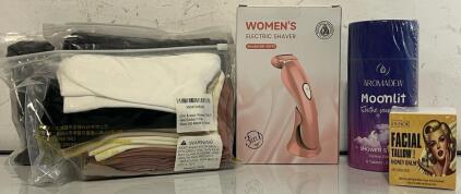 Women&rsquo;s Electric Shaver, (2) Pcs Women&rsquo;s Exercise Leggings (Large), Crew Socks, Shower Steamers & More