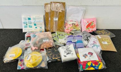 Party Supplies Including: Themed Party Sets, Balloons, Cards, Backdrop, Napkins and More