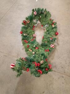 (2) 12 Inch Wide x 9 Feet Long Battery Lighted Christmas Garland